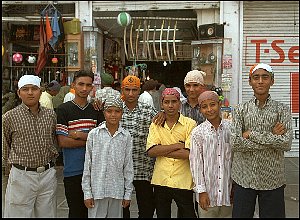 Young men dressed to visit the Golden Temple.